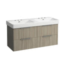 LAUFEN Pro S double washbasin with Base vanity unit with 4 pull-out compartments