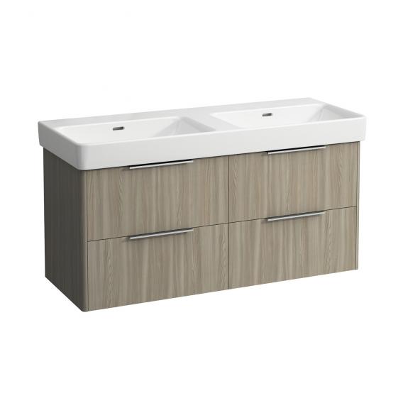 LAUFEN Pro S double washbasin with Base vanity unit with 4 pull-out compartments