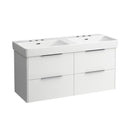 LAUFEN Pro S double washbasin with Base vanity unit with 4 pull-out compartments