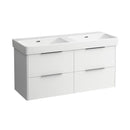 LAUFEN Pro S double washbasin with Base vanity unit with 4 pull-out compartments