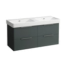 LAUFEN Pro S double washbasin with Base vanity unit with 4 pull-out compartments