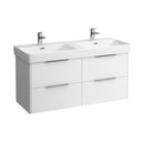 LAUFEN Pro S double washbasin with Base vanity unit with 4 pull-out compartments