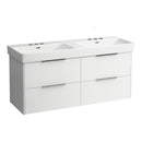 LAUFEN Pro S double washbasin with Base vanity unit with 4 pull-out compartments