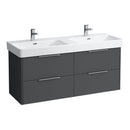 LAUFEN Pro S double washbasin with Base vanity unit with 4 pull-out compartments