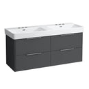 LAUFEN Pro S double washbasin with Base vanity unit with 4 pull-out compartments