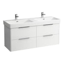 LAUFEN Pro S double washbasin with Base vanity unit with 4 pull-out compartments