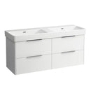 LAUFEN Pro S double washbasin with Base vanity unit with 4 pull-out compartments