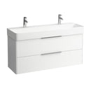 LAUFEN VAL double washbasin with Base vanity unit with 2 pull-out compartments