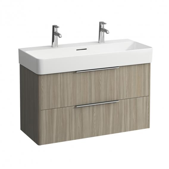 LAUFEN VAL double washbasin with Base vanity unit with 2 pull-out compartments