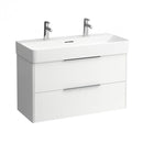 LAUFEN VAL double washbasin with Base vanity unit with 2 pull-out compartments