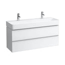 LAUFEN VAL double washbasin with Space vanity unit with 2 pull-out compartments