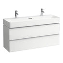 LAUFEN VAL double washbasin with Space vanity unit with 2 pull-out compartments