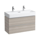 LAUFEN VAL double washbasin with Space vanity unit with 2 pull-out compartments