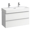 LAUFEN VAL double washbasin with Space vanity unit with 2 pull-out compartments