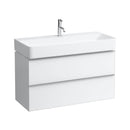 LAUFEN VAL washbasin with Space vanity unit with 2 pull-out compartments