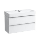 LAUFEN VAL washbasin with Space vanity unit with 2 pull-out compartments