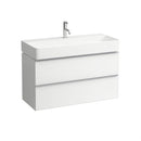 LAUFEN VAL washbasin with Space vanity unit with 2 pull-out compartments