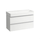 LAUFEN VAL washbasin with Space vanity unit with 2 pull-out compartments