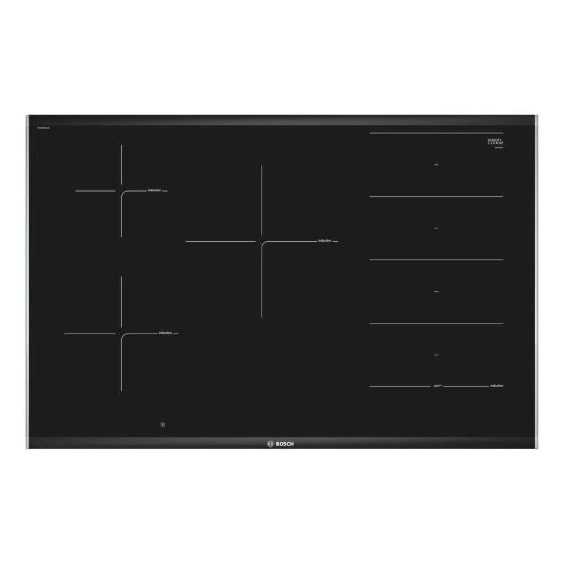 博世-系列| 8 電磁爐 80 公分黑色，表面安裝，附框架 PXV875DV1E