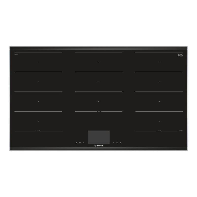 博世-系列| 8 電磁爐 90 公分黑色，表面安裝，附框架 PXX975KW1E