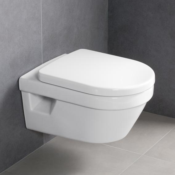 Villeroy & Boch Architectura wall-mounted washdown toilet, with toilet seat white, rimless