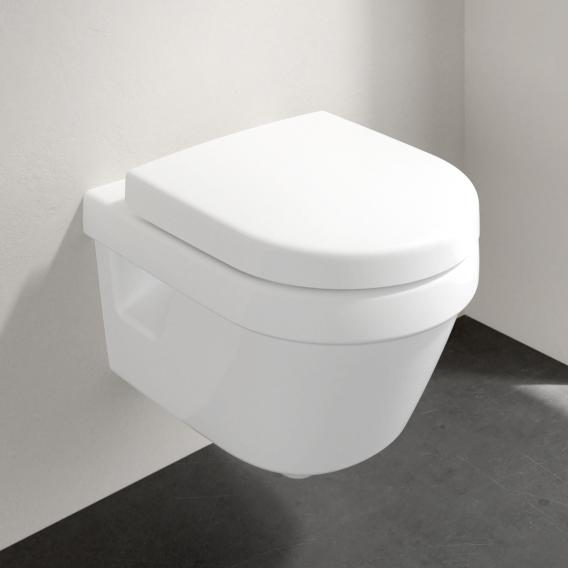 Villeroy & Boch Architectura combi pack wall-mounted washdown toilet, open flush rim, with toilet seat