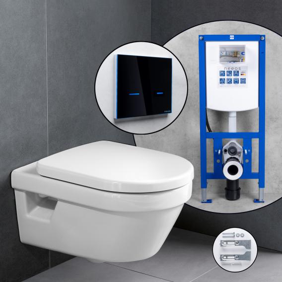 Villeroy & Boch Architectura complete SET wall-mounted toilet with neeos pre-wall element, flush plate