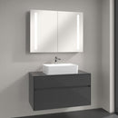 Villeroy & Boch Collaro countertop washbasin with Embrace vanity unit and My View 14 mirror cabinet