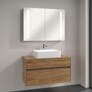 Villeroy & Boch Collaro countertop washbasin with Embrace vanity unit and My View 14 mirror cabinet