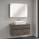 Villeroy & Boch Collaro countertop washbasin with Embrace vanity unit and My View 14 mirror cabinet