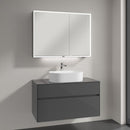Villeroy & Boch Collaro countertop washbasin with Embrace vanity unit and My View Now mirror cabinet