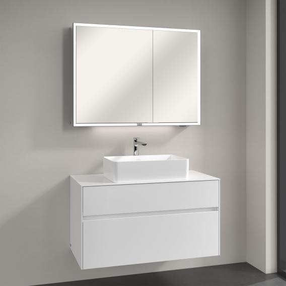 Villeroy & Boch Collaro countertop washbasin with Embrace vanity unit and My View Now mirror cabinet
