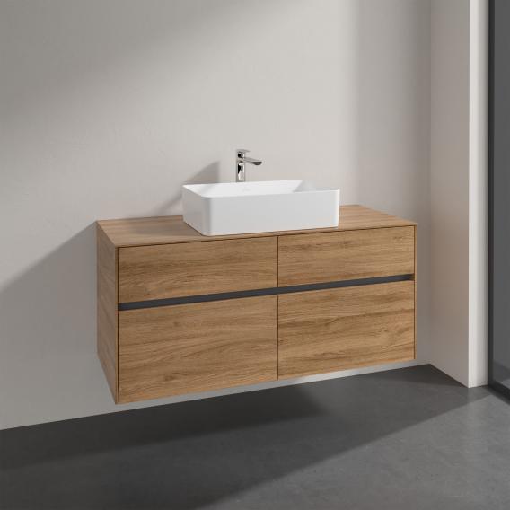 Villeroy & Boch Collaro countertop washbasin with Embrace vanity unit with 4 pull-out compartments