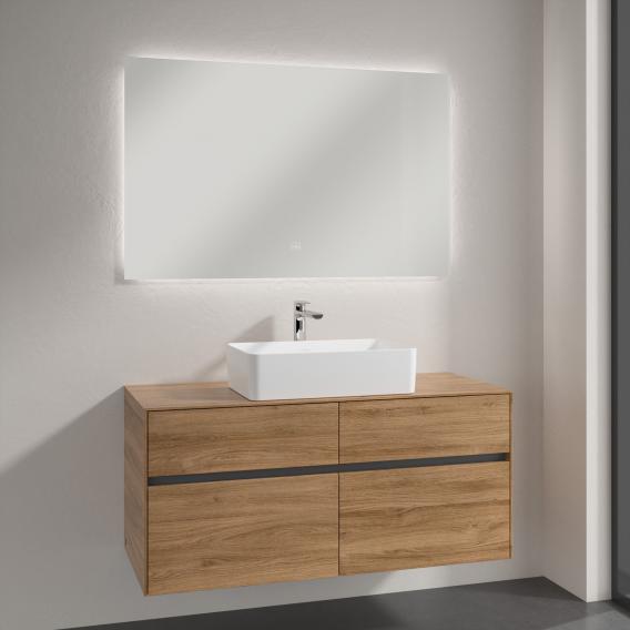 Villeroy & Boch Collaro countertop washbasin with Embrace vanity unit and More to See Lite mirror