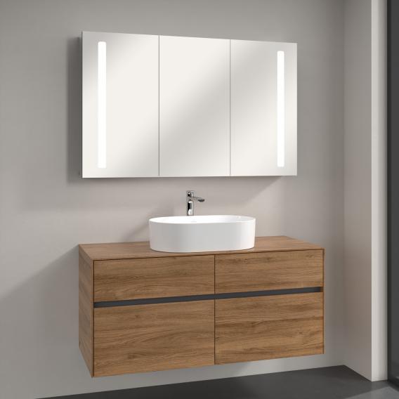 Villeroy & Boch Collaro countertop washbasin with Embrace vanity unit and My View 14 mirror cabinet