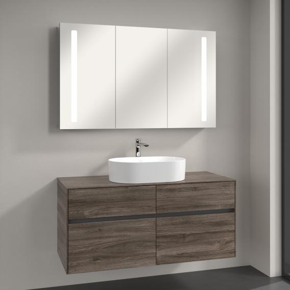 Villeroy & Boch Collaro countertop washbasin with Embrace vanity unit and My View 14 mirror cabinet