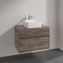 Villeroy & Boch Collaro countertop washbasin with Embrace vanity unit with 2 pull-out compartments
