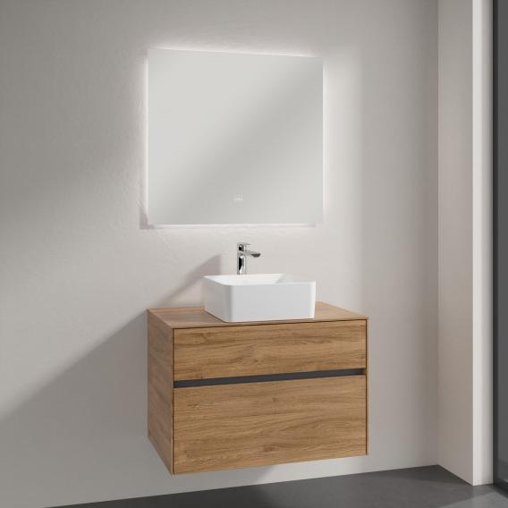 Villeroy & Boch Collaro countertop washbasin with Embrace vanity unit and More to See Lite mirror