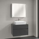 Villeroy & Boch Collaro countertop washbasin with Embrace vanity unit and My View 14 mirror cabinet