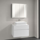 Villeroy & Boch Collaro countertop washbasin with Embrace vanity unit and My View 14 mirror cabinet
