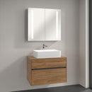 Villeroy & Boch Collaro countertop washbasin with Embrace vanity unit and My View 14 mirror cabinet