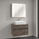 Villeroy & Boch Collaro countertop washbasin with Embrace vanity unit and My View 14 mirror cabinet