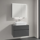 Villeroy & Boch Collaro countertop washbasin with Embrace vanity unit and My View Now mirror cabinet