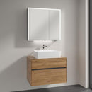 Villeroy & Boch Collaro countertop washbasin with Embrace vanity unit and My View Now mirror cabinet