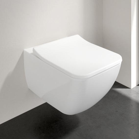 Villeroy & Boch Collaro wall-mounted washdown toilet, DirectFlush, with SlimSeat toilet seat, combi pack