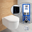 Villeroy & Boch Embrace complete SET wall-mounted toilet with neeos pre-wall element, flush plate