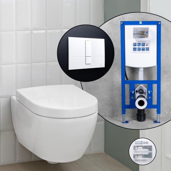 Villeroy & Boch Finion complete SET wall-mounted toilet with neeos pre-wall element flush plate