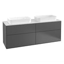 Villeroy & Boch Finion vanity unit with 4 pull-out compartments for 2 countertop basins