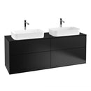 Villeroy & Boch Finion vanity unit with 4 pull-out compartments for 2 countertop basins