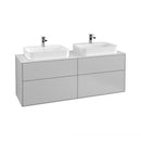 Villeroy & Boch Finion vanity unit with 4 pull-out compartments for 2 countertop basins